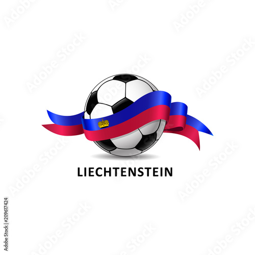 Football ball with liechtenstein flag colorful trail. Vector illustration design for soccer football championship, tournaments, games. Element for invitations, flyers, posters, cards, webdesign