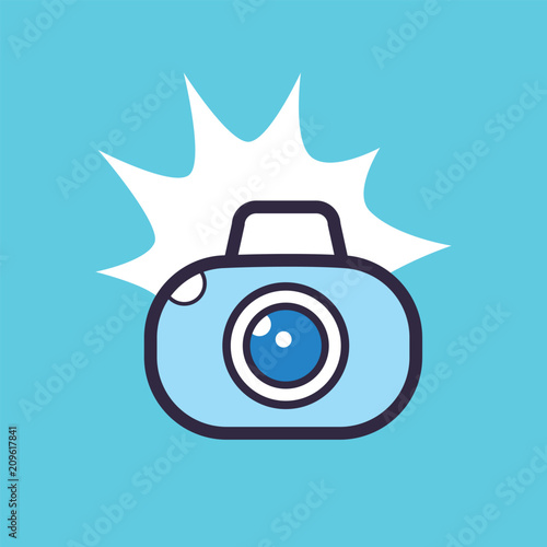 Flashing photo camera icon.