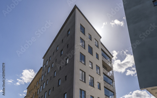 Photography Nyproducerad och moderna bostadshus i Årsta runt rondellen vid Årstavägen och Gu