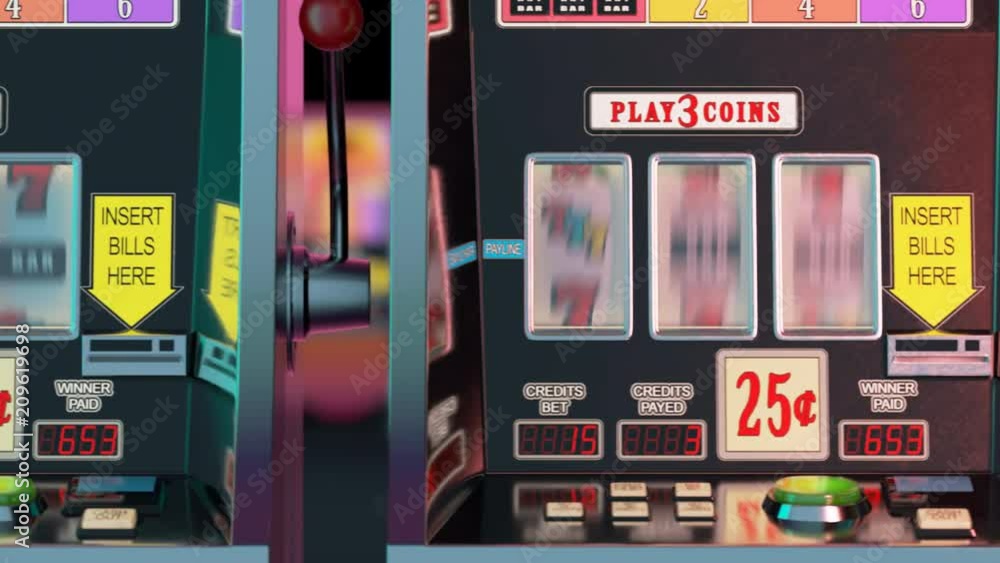 Casino slot machines in a row. Endless looping video. Las Vegas, gambling Casino slot machines in a row. Endless looping video. Las Vegas, gambling