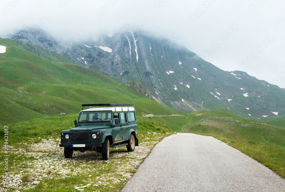 Off-road expedition, mountain landscape.Safari Off-road expedition, mountain landscape.Safari