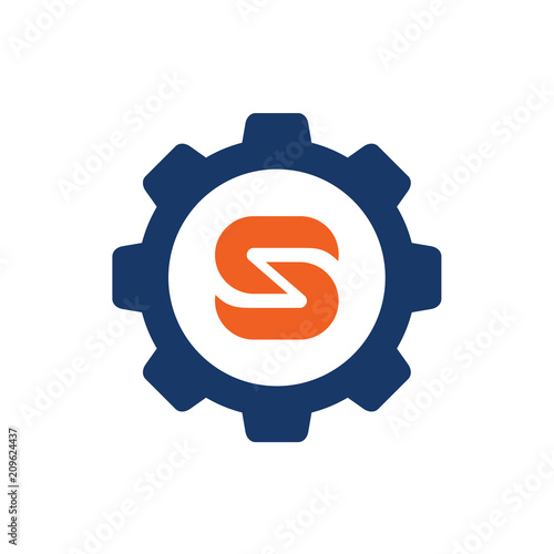 Symbols Alphabet Letter S Combined With Gear Symbol, Vector Logo or Icon Design