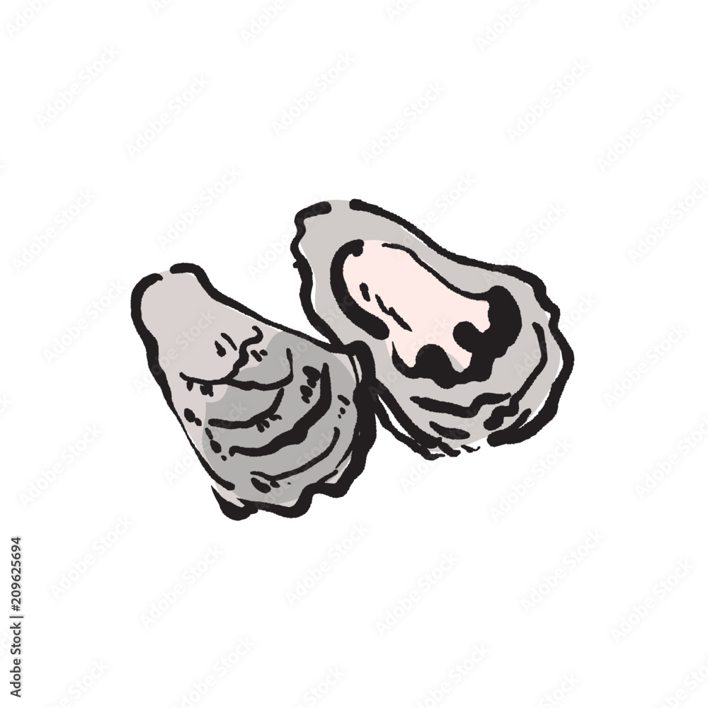 海鮮 牡蠣 イラスト Stock Vector Adobe Stock