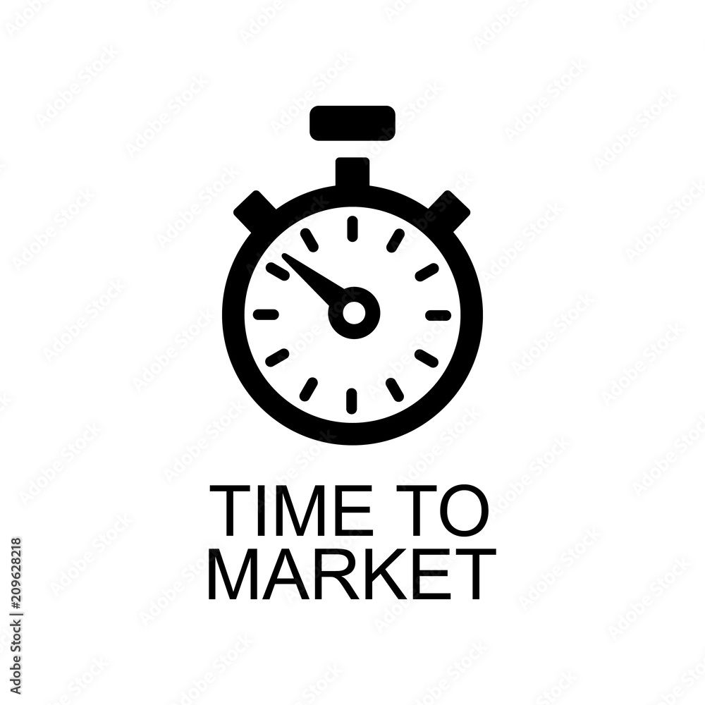 time to market icon. Element of Software development signs with name