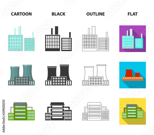 Industry, production.Factory set collection icons in cartoon,black,outline,flat style vector symbol stock illustration web.