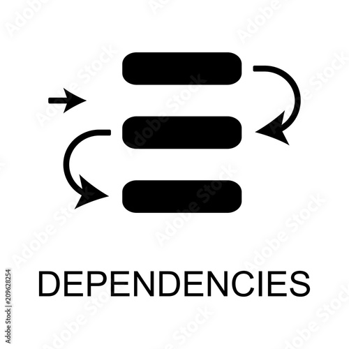 dependencies icon. Element of Software development signs with name for mobile concept and web apps. Detailed dependencies icon can be used for web and mobile