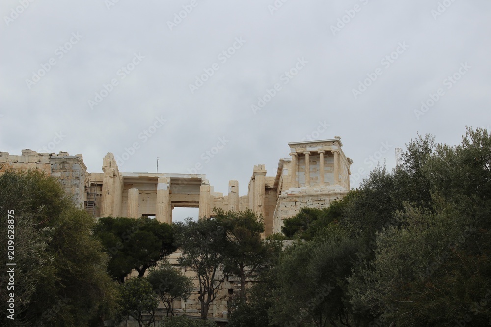 Vista de la acrópolis griega 