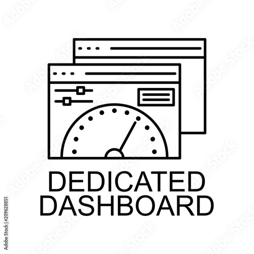dedicated dashboard icon. Element of web development signs with name for mobile concept and web apps. Detailed dedicated dashboard icon can be used for web and mobile