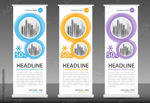 Roll up banner template vector, stand, pull up, display, flag-banner, business template, vertical layout, poster, flyer design, printing media, advertisment, web banner design