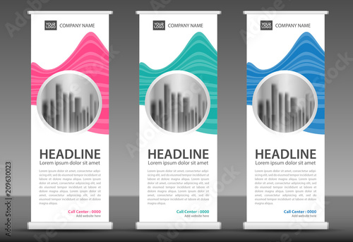 Roll up banner template vector, stand, pull up, display, flag-banner, business template, vertical layout, poster, flyer design, printing media, advertisment, web banner design