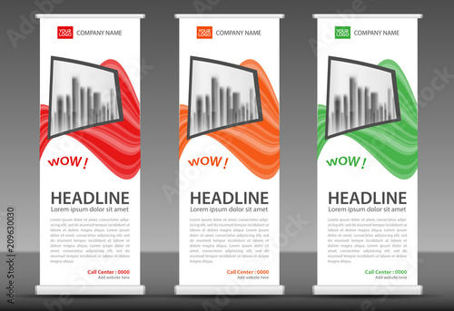Roll up banner template vector, stand, pull up, display, flag-banner, business template, vertical layout, poster, flyer design, printing media, advertisment, web banner design