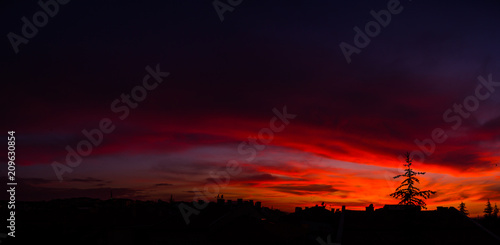 colorful city sunsets cloudscape © filiz
