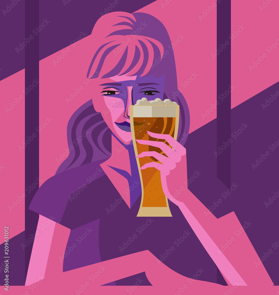 woman drinking beer