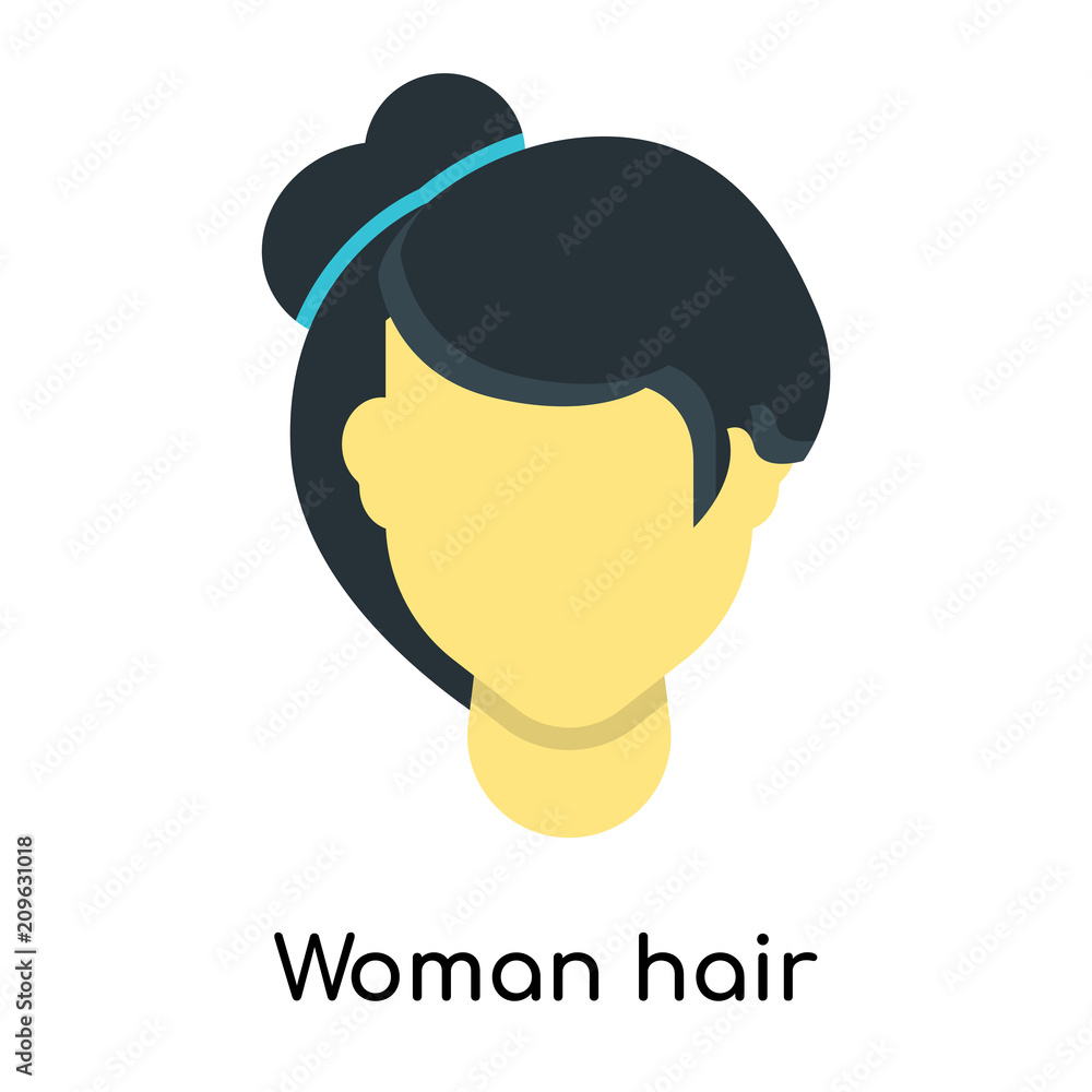 Woman hair icon vector sign and symbol isolated on white background, Woman hair logo concept Woman hair icon vector sign and symbol isolated on white background, Woman hair logo concept