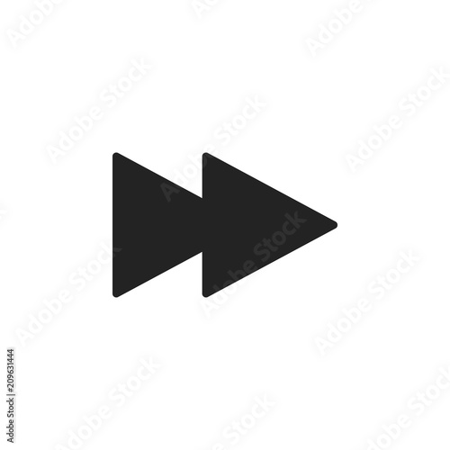 Vector double rounded chevron arrows. Fast forward, skip, next, open, close, sidebar tab icon.