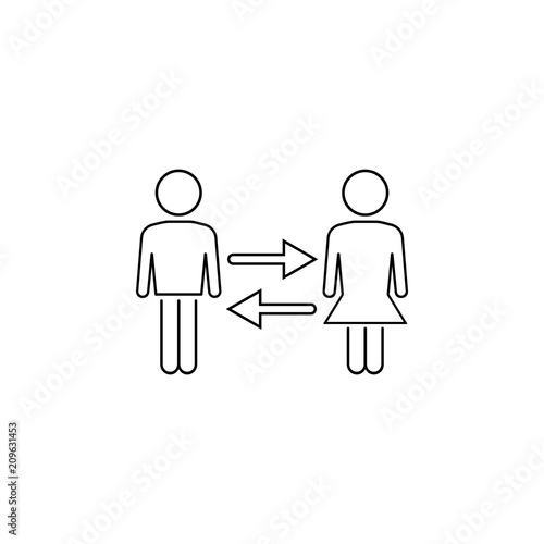 relationship of different sexes icon. Element of business icon for mobile concept and web apps. Thin line relationship of different sexes icon can be used for web and mobile