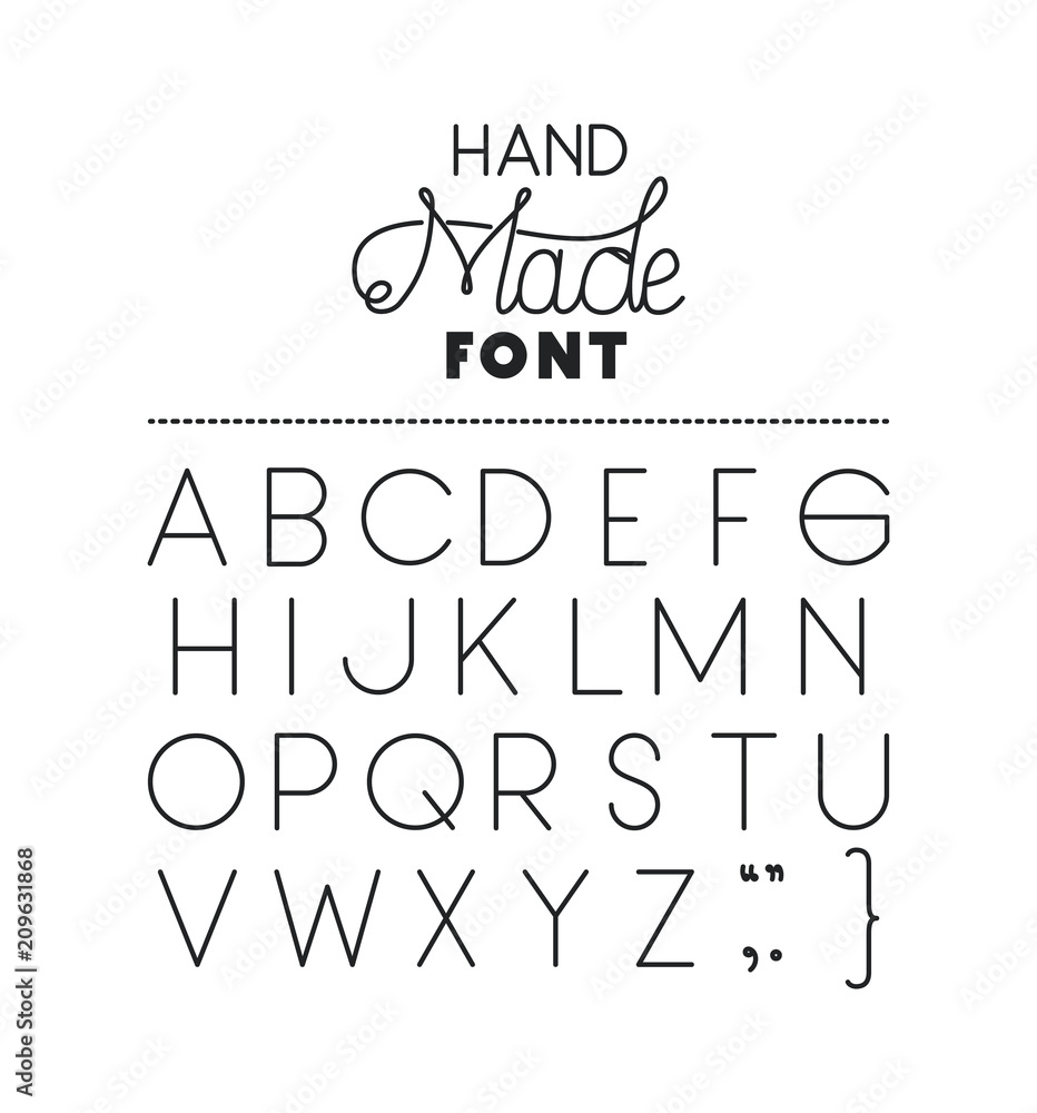 hand made font alphabet vector illustration design