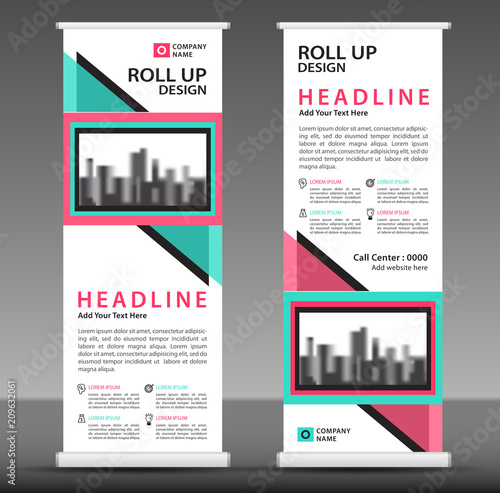 Roll up banner template vector, stand, pull up, display, flag-banner, business template, vertical layout, poster, flyer design, printing media, advertisment, web banner design