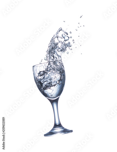 water splash in glasses isolated on white background