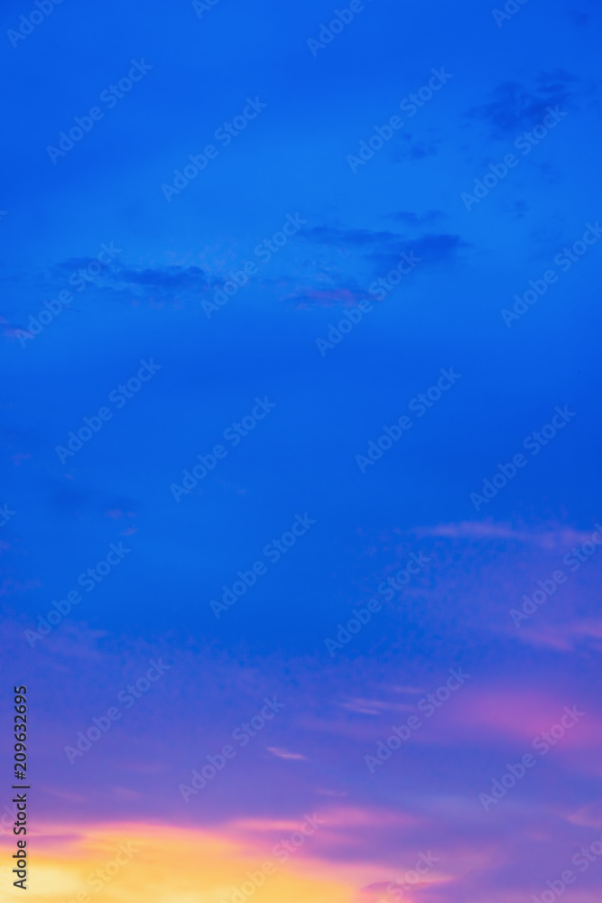 Beautiful blue sky with cloud formation background