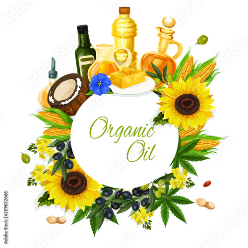 Olive, sunflower, corn and coconut oil label