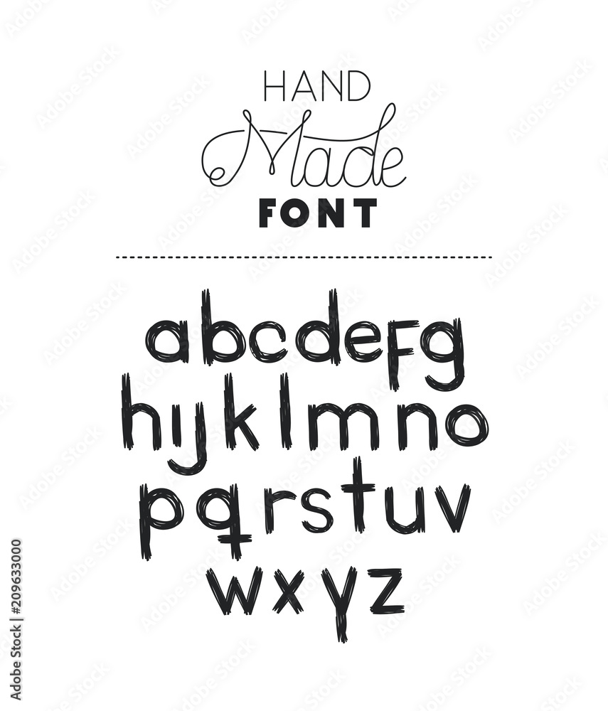 hand made font alphabet vector illustration design hand made font alphabet vector illustration design