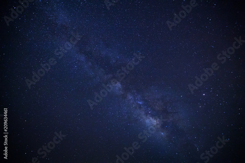 milky way galaxy and space dust in the universe  Long exposure photograph  with grain.