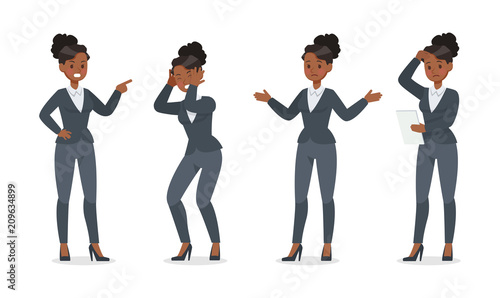 businesswoman working in office character vector design no.10
