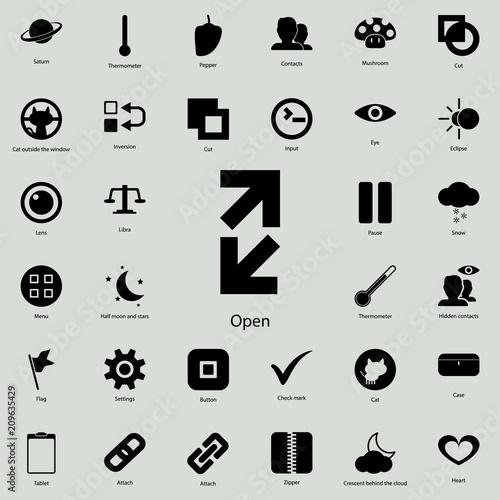 open arrows icon.  Detailed set of minimalistic icons. Premium graphic design. One of the collection icons for websites, web design, mobile app