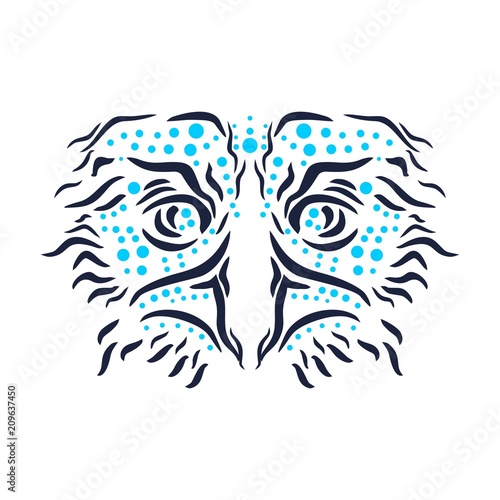 Fototapeta Naklejka Na Ścianę i Meble -  Ornamental tattoo bird head. Abstract hand drawn style