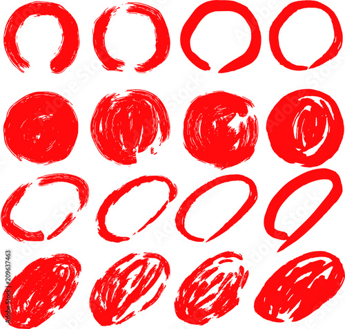 Red Circle drawn with brush set
