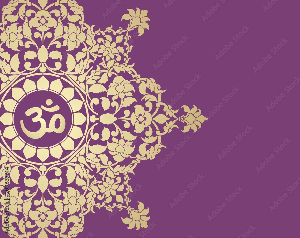 aum syllable, paisley design ,Hinduism, India aum syllable, paisley design ,Hinduism, India