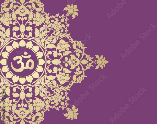 aum syllable, paisley design ,Hinduism, India