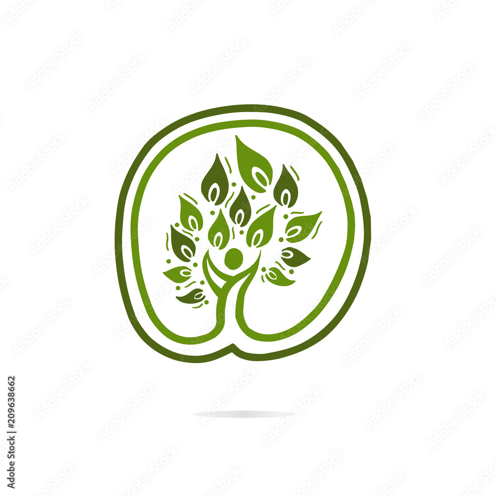 People Tree Vector Logo Template