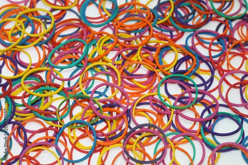 Colorful elastic band isolated on white background