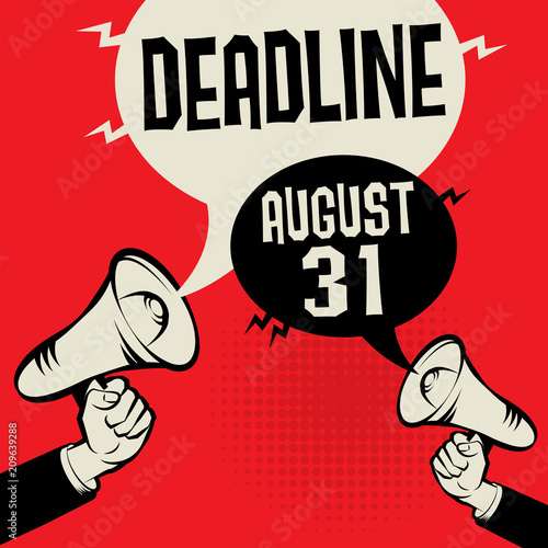 Deadline - August 31, vector illustration photo