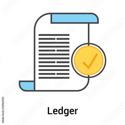 Ledger icon vector sign and symbol isolated on white background, Ledger logo concept