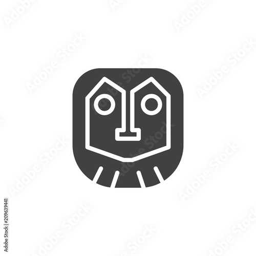 Ancient mask vector icon. filled flat sign for mobile concept and web design. Prehistoric mask simple solid icon. Symbol, logo illustration. Pixel perfect vector graphics