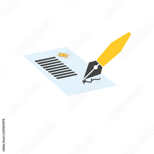 Signature icon vector sign and symbol isolated on white background, Signature logo concept