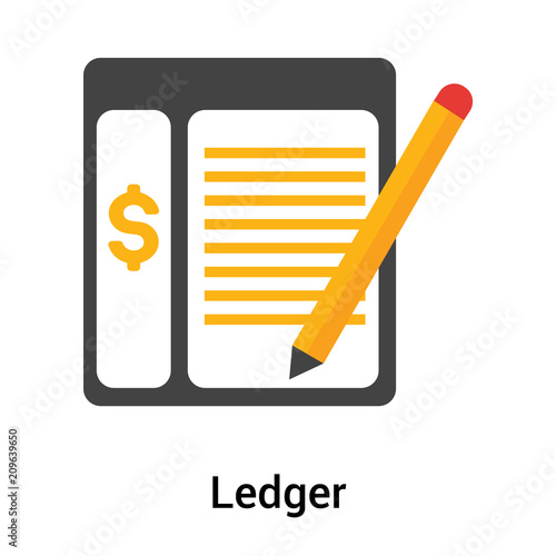 Ledger icon vector sign and symbol isolated on white background, Ledger logo concept