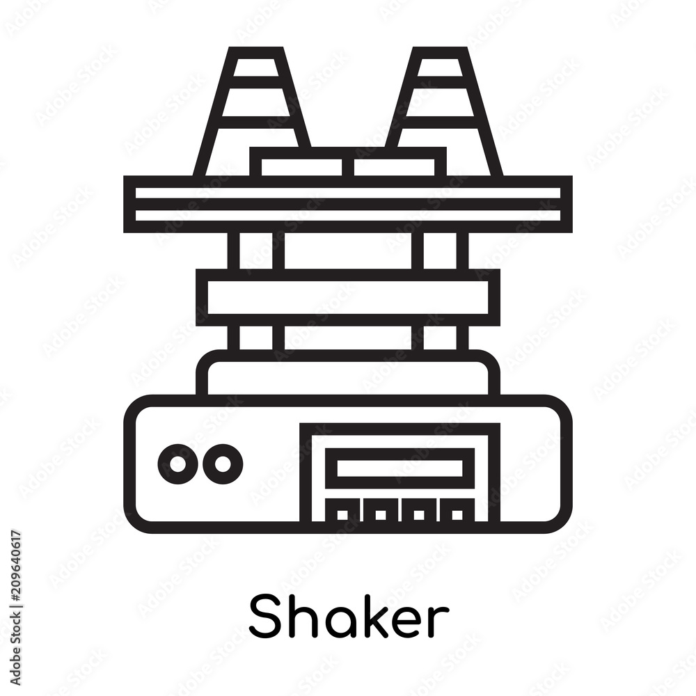 Shaker icon vector sign and symbol isolated on white background, Shaker logo concept, outline symbol, linear sign Shaker icon vector sign and symbol isolated on white background, Shaker logo concept, outline symbol, linear sign