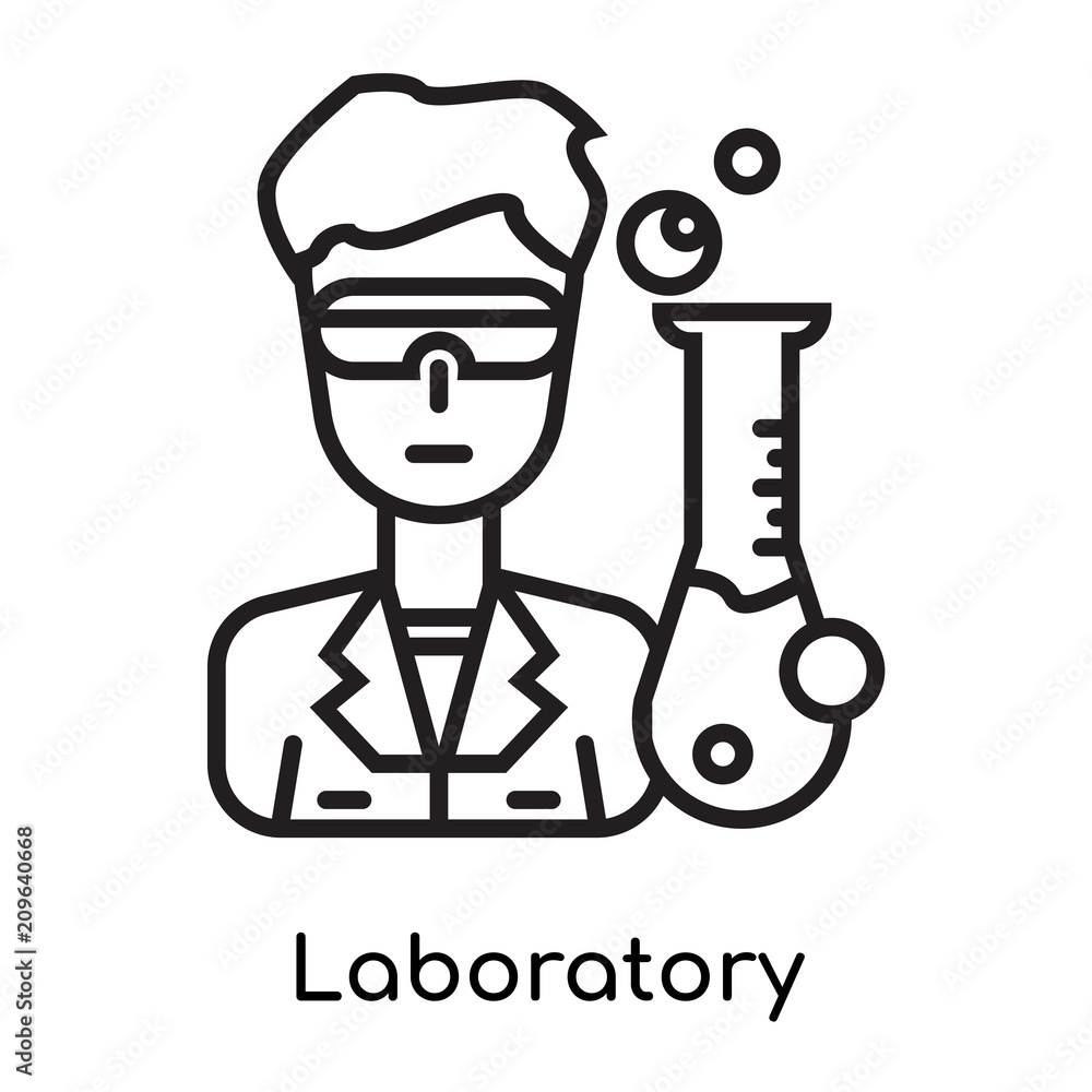 Laboratory icon vector sign and symbol isolated on white background, Laboratory logo concept, outline symbol, linear sign