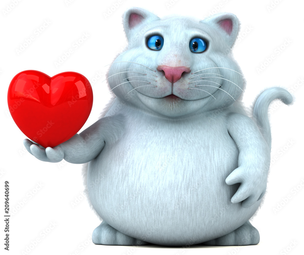 Fun cat - 3D Illustration Fun cat - 3D Illustration