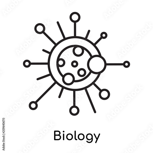 Biology icon vector sign and symbol isolated on white background, Biology logo concept, outline symbol, linear sign
