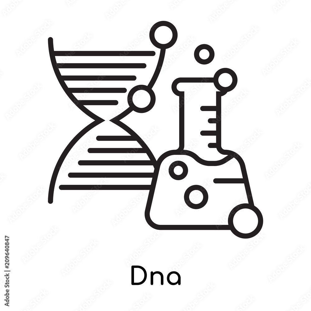 Dna icon vector sign and symbol isolated on white background, Dna logo concept, outline symbol, linear sign Dna icon vector sign and symbol isolated on white background, Dna logo concept, outline symbol, linear sign