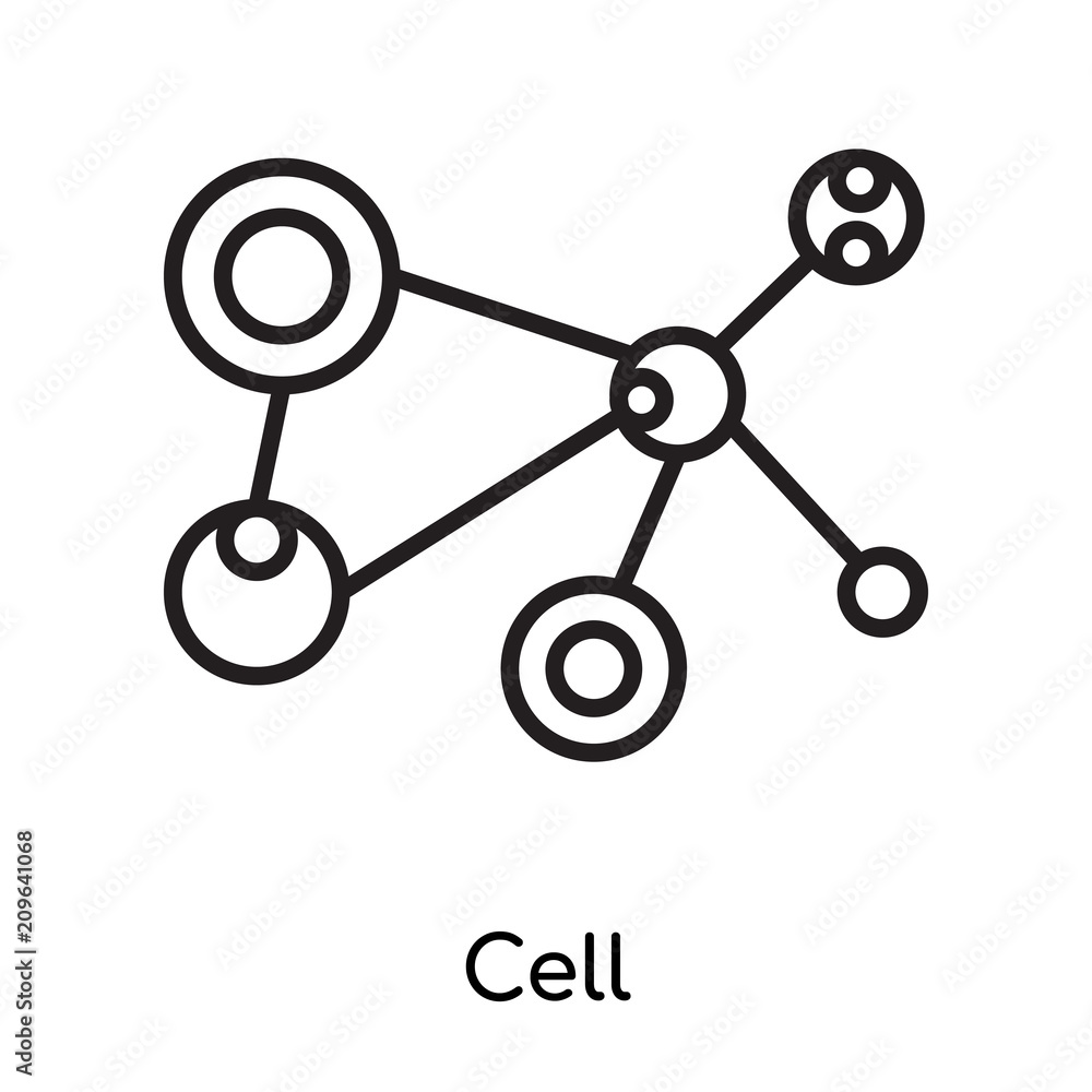 Cell icon vector sign and symbol isolated on white background, Cell logo concept, outline symbol, linear sign Cell icon vector sign and symbol isolated on white background, Cell logo concept, outline symbol, linear sign