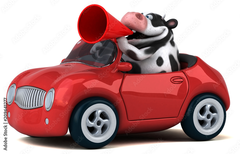 Fun cow - 3D Illustration Fun cow - 3D Illustration