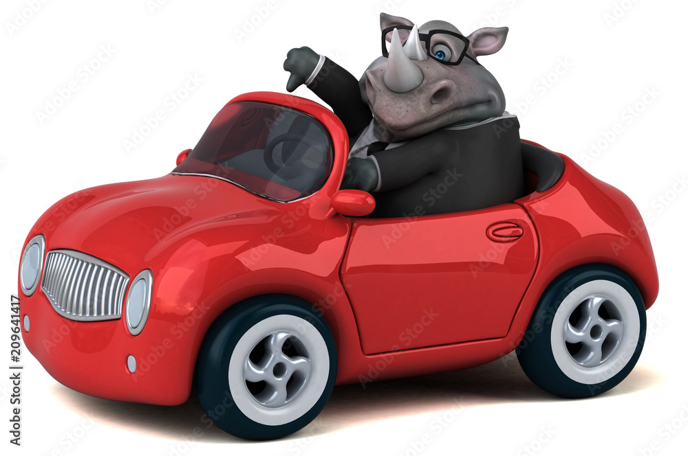 Fun rhinoceros - 3D Illustration Fun rhinoceros - 3D Illustration