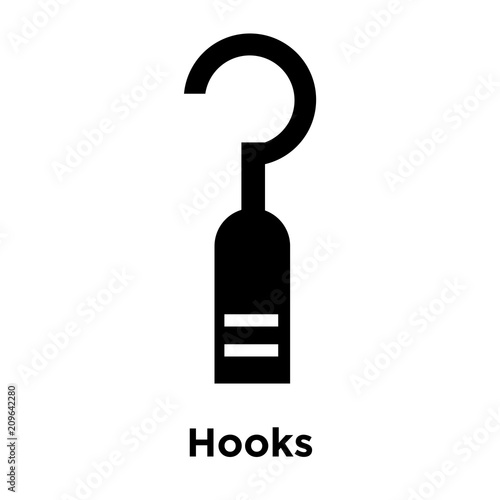 Fototapeta Naklejka Na Ścianę i Meble -  Hooks icon vector sign and symbol isolated on white background, Hooks logo concept, outline symbol, linear sign