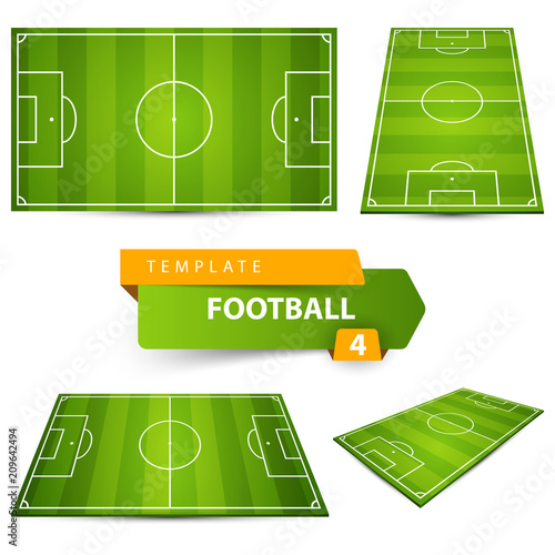 Football, soccer court. Four items Vector eps 10